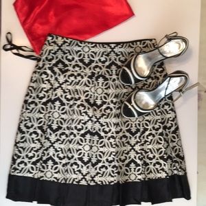 White House Black Market silk pleated skirt